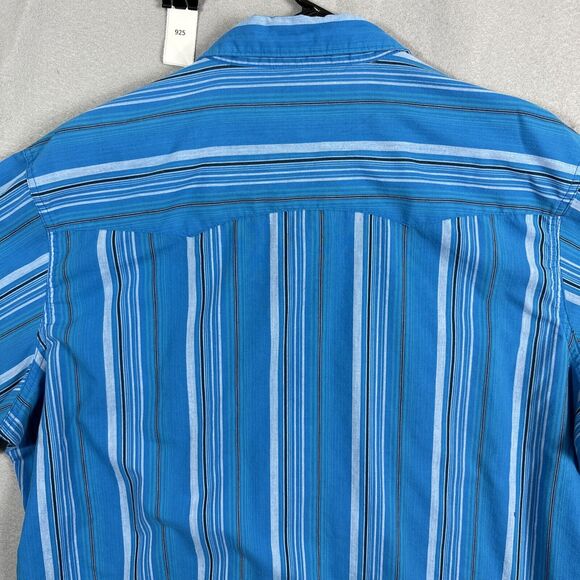 Wrangler Rancher Shirt Plaid Long Sleeve Pearl Snap Button Up Blue Mens 2XL - Picture 7 of 10
